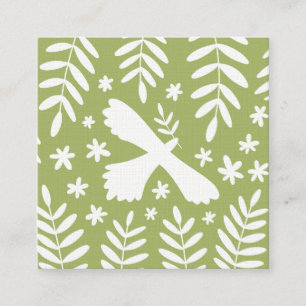 Cartão De Visita Quadrado O Pássaro Branco
