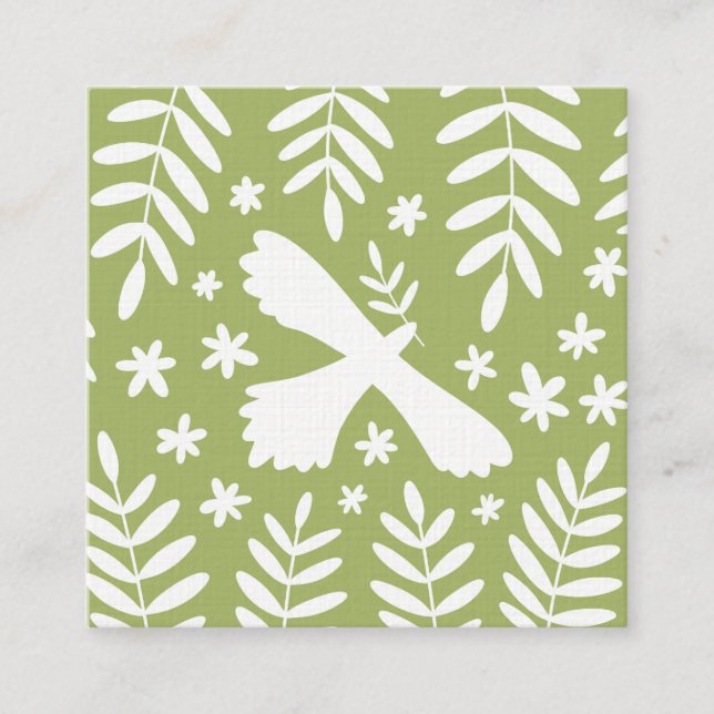 Cartão De Visita Quadrado O Pássaro Branco (Frente)