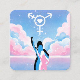 Cartão De Visita Quadrado O Sinal Trans