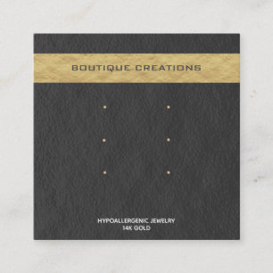 Cartão De Visita Quadrado O som moderno mostra três pares de Cinzas Dourada