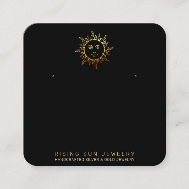 Cartão De Visita Quadrado *~* O STERING DISPLAY QR Social Media Sun  (Frente)