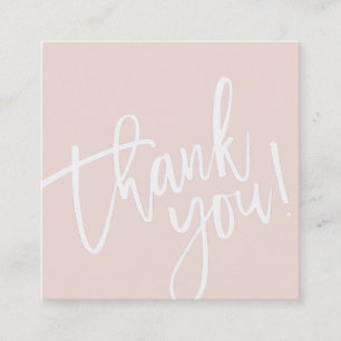 Cartão De Visita Quadrado OBRIGADO A MARCAR o tipo com letra de pincel branc