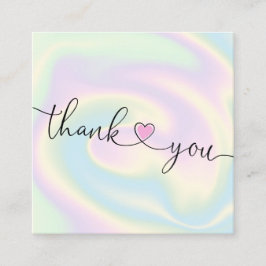 Cartão De Visita Quadrado obrigado holográfico de script moderno para sua or