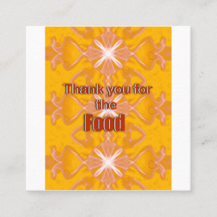 Cartão De Visita Quadrado Obrigado pela comida