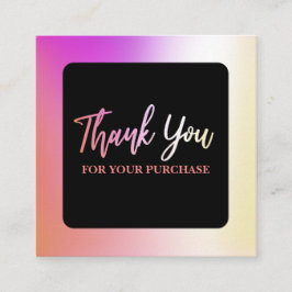 Cartão De Visita Quadrado Obrigado Pela Sua Compra De Óleo Escorregado E Pre