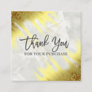 Cartão De Visita Quadrado Obrigado Por Sua Compras Esmaecer O Dourado Mármo