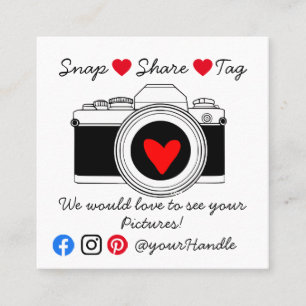 Cartão De Visita Quadrado obrigados de pedidos de negócios de mídias sociais