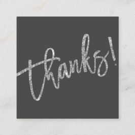 Cartão De Visita Quadrado OBRIGADOS MODERNOS, MANIPULADOS, cinzas de relva p