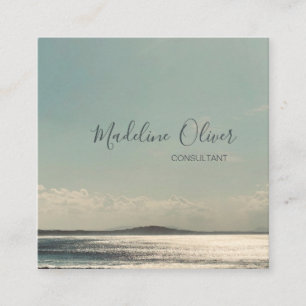 Cartão De Visita Quadrado Ocean Sea Sun Viagem Modern Na moda Professional