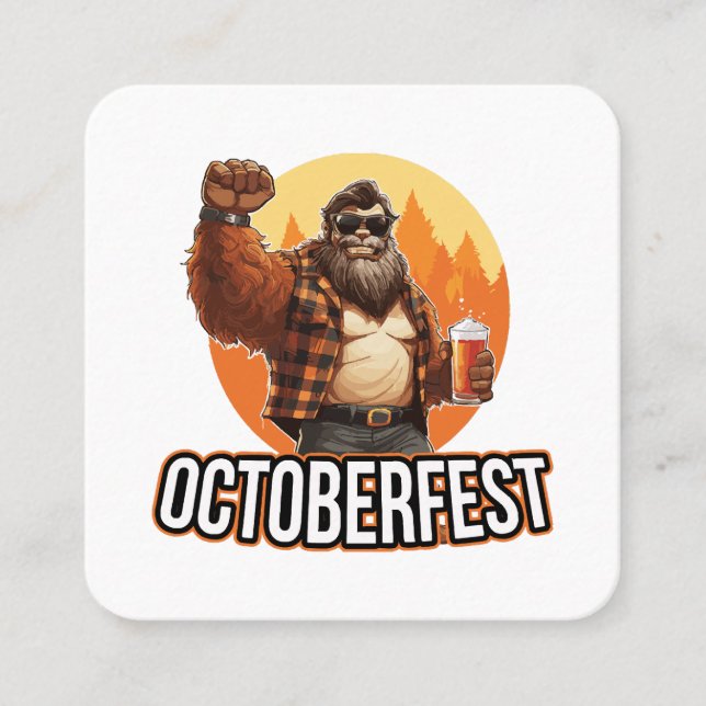 Cartão De Visita Quadrado Octoberfest Bigfoot (Frente)