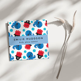 Cartão De Visita Quadrado Octopus Pirata, Kids Play Center, Centro de Ativid