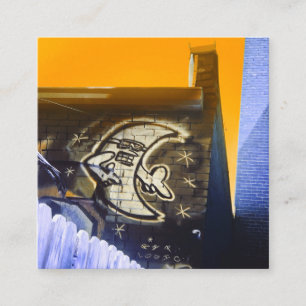 Cartão De Visita Quadrado óculos escuros na lua da noite