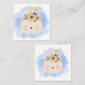 Cartão De Visita Quadrado Olá Gatinho