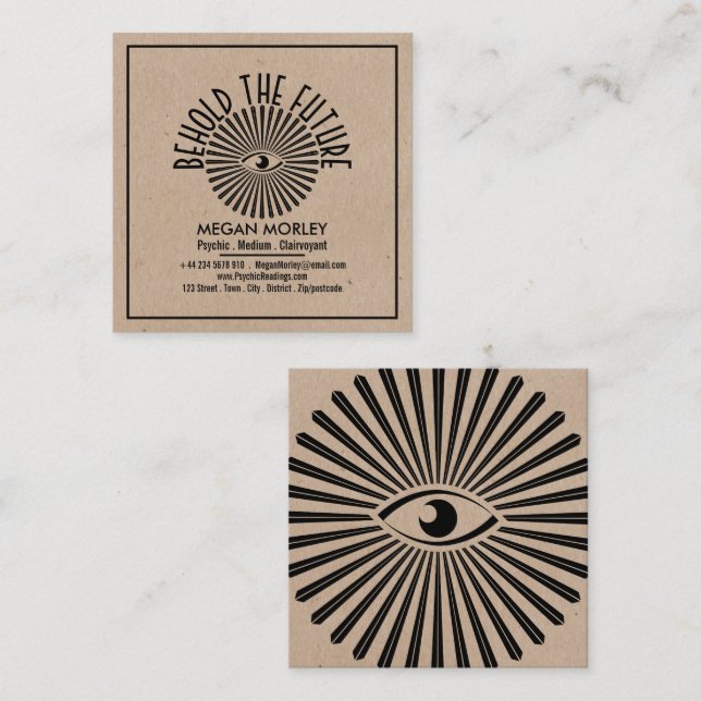 Cartão De Visita Quadrado Olho de Providência, Psiquiátrico - Médio - Clairv (Frente/Verso)