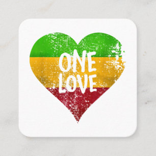 Cartão De Visita Quadrado One Love Rastafari T Shirt Jamaica Retro Vintage G