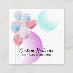 Cartão De Visita Quadrado Organização de Decoração de Festa de Eventos com B