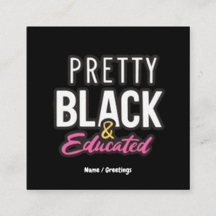 Cartão De Visita Quadrado Orgulho do Patrimônio Celebrado bonito, Preto e Ed