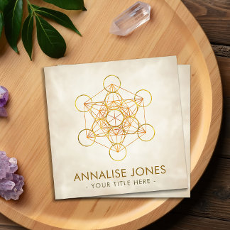 Cartão De Visita Quadrado Ornamento Geométrico Sagrado do Cubo de Metatron