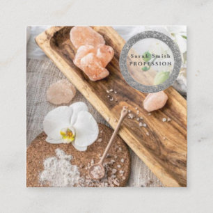 Cartão De Visita Quadrado Orquídeas salinas marítimas massagem floral spa ar