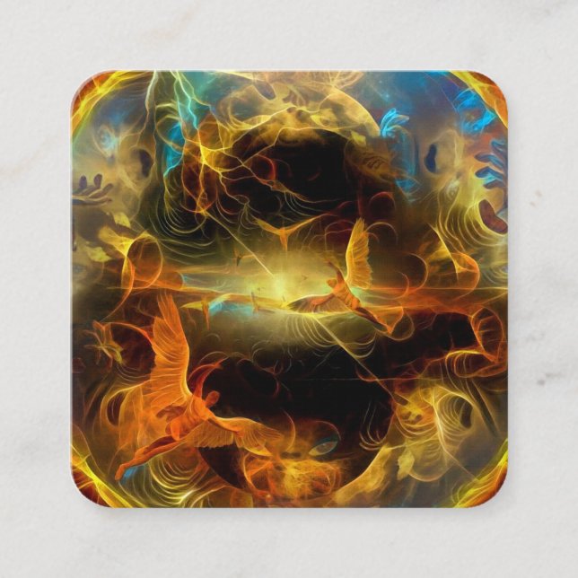 Cartão De Visita Quadrado Os anjos virão (Frente)