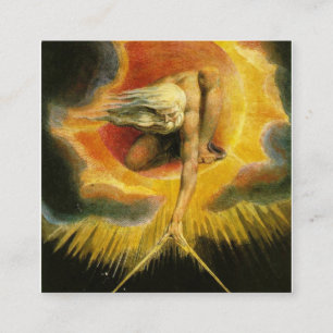 Cartão De Visita Quadrado Os Antigos Dias De Pintura De William Blake