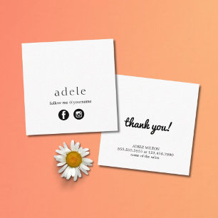 Cartão De Visita Quadrado Os meios sociais mínimos modernos seguem-me