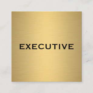 Cartão De Visita Quadrado Ouro minimalista do falso metálico