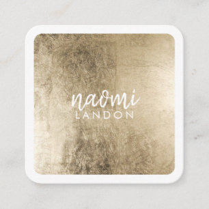 Cartão De Visita Quadrado Ouro quico elegante branco minimalista quadrado mo