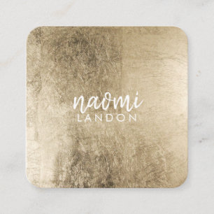 Cartão De Visita Quadrado Ouro quico elegante branco minimalista quadrado mo
