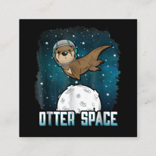 Cartão De Visita Quadrado Outro Espaço  Funny Otter Space Animal