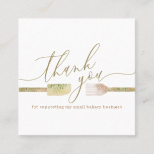 Cartão De Visita Quadrado Padaria pastelaria, padaria, obrigado de cozinha