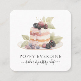 Cartão De Visita Quadrado padaria pastelaria pastelaria cozinha cozinha