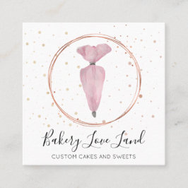 Cartão De Visita Quadrado Padaria Pastelaria Patisserie Creme Bag