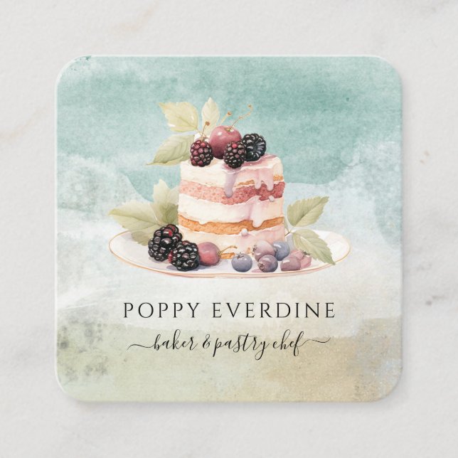 Cartão De Visita Quadrado padaria pastelaria Setor de restauração (Frente)