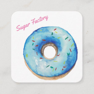 Cartão De Visita Quadrado Padaria Personalizada Logo de Donut Personalizado
