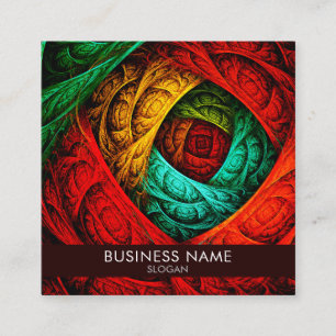 Cartão De Visita Quadrado Padrão Colorido de Arte Moderna Abstrato artística