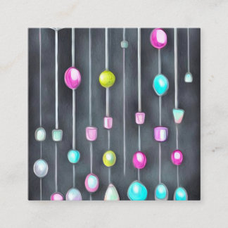 Cartão De Visita Quadrado Padrão da cortina carregada