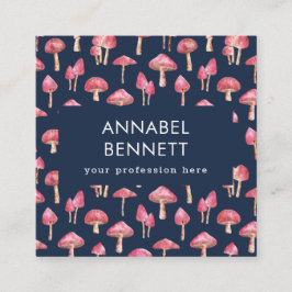 Cartão De Visita Quadrado Padrão de Cachorro de Boho