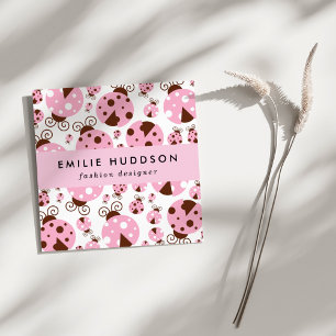 Cartão De Visita Quadrado Padrão De Damybugs, Damybugs Bonitos, Damybugs Ros