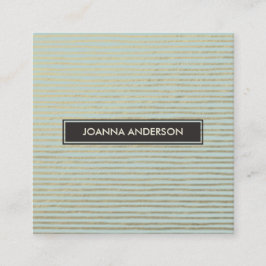 CARTÃO DE VISITA QUADRADO PADRÃO DE LINHA DE ESCALA ARTÍSTICO AQUA