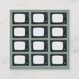 Cartão De Visita Quadrado Padrão de TV retrô clássico antigo