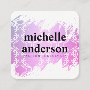 Cartão De Visita Quadrado Padrão do Ornamentado de Lista de Cabelos e Modos