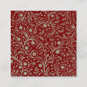 Cartão De Visita Quadrado Padrão Floral Botânico Elegante – Natureza Minimal