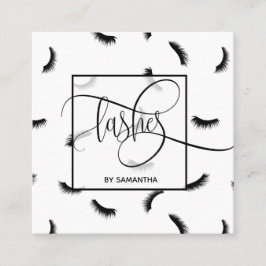 Cartão De Visita Quadrado Padrões de traços Muitas traças Eyelash Eyelash Ar