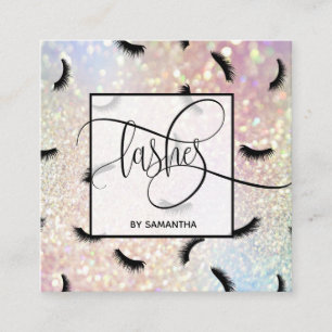 Cartão De Visita Quadrado Padrões de traços Muitas traças Eyelash Eyelash Ar