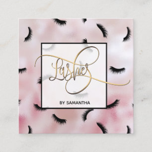 Cartão De Visita Quadrado Padrões de traços Muitas traças Eyelash Eyelash Ar