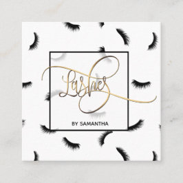 Cartão De Visita Quadrado Padrões de traços Muitas traças Eyelash Eyelash Ar