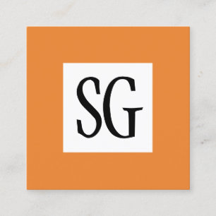 Cartão De Visita Quadrado Painel Quadrado - Iniciais - Laranja