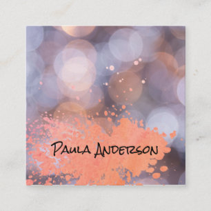 Cartão De Visita Quadrado Paint Brushes   Patins   Bokeh   Fotografia