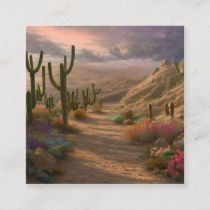 Cartão De Visita Quadrado Paisagem do Deserto